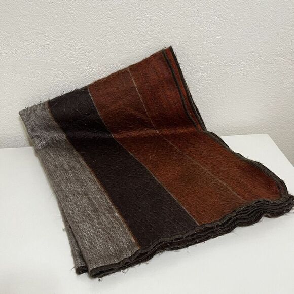 Shupaca Alpaca Blend Striped Throw Blanket Gray Rust Orange - Picture 14 of 16